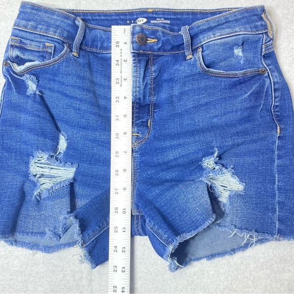 Old Navy Shorts Womens 6 Blue High Rise Georgia Destroy Distressed Raw Hem Denim - Picture 10 of 11